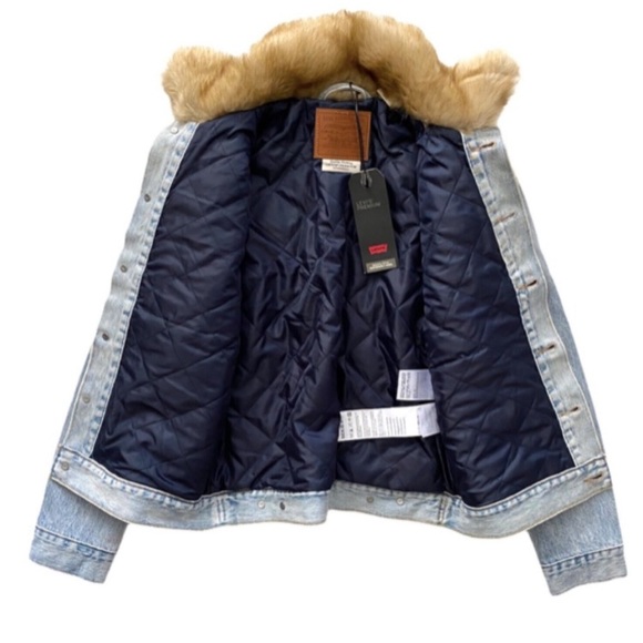 Levi's Fur Denim Trucker Jacket - Picture 6 of 17